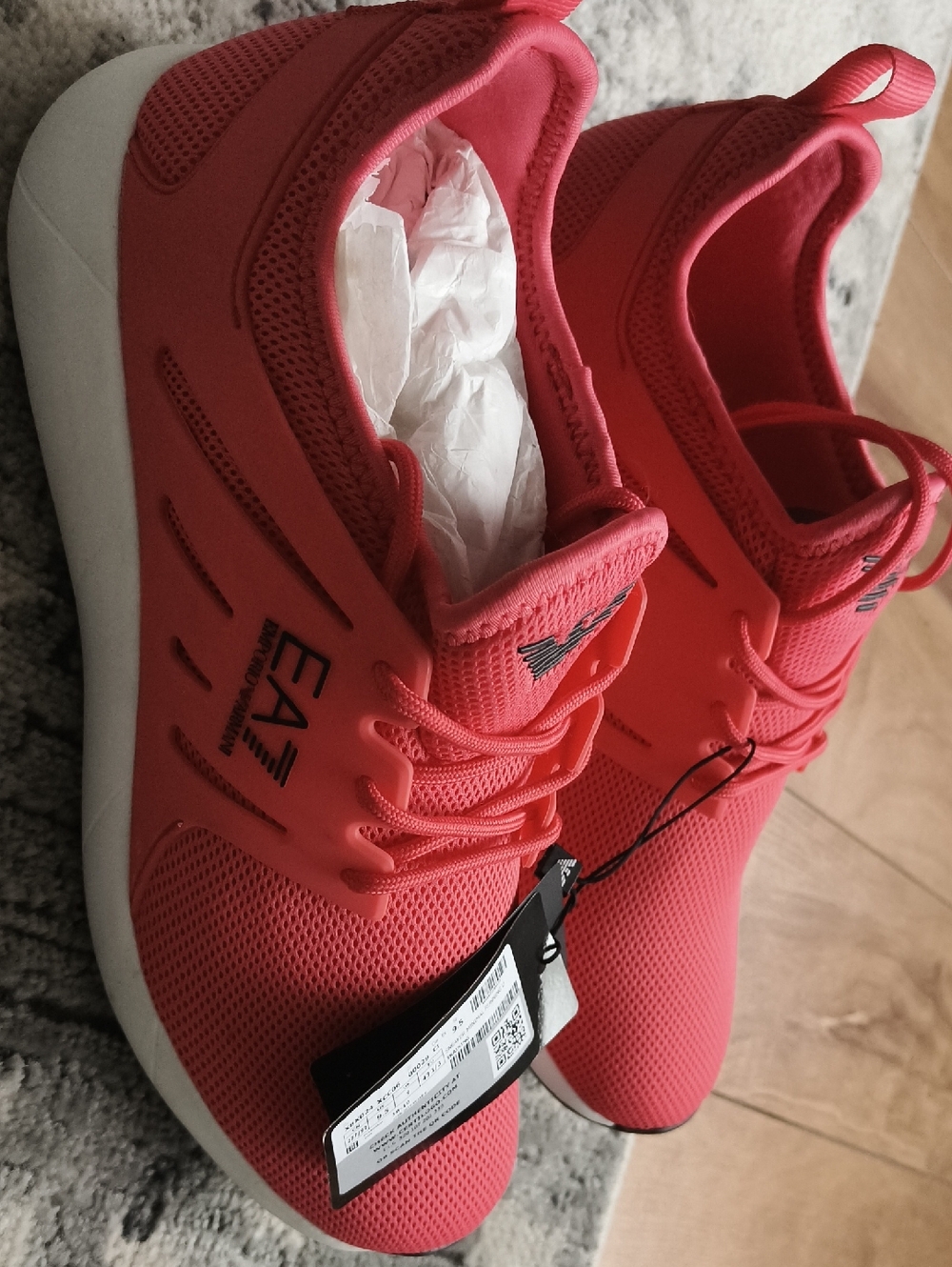 Emporio Armani Coral Pink EA7 Lace-Up Sneakers